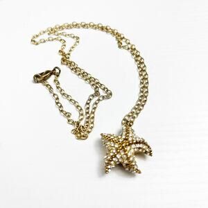J. Crew Crystal Pave Starfish Necklace